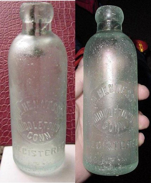 BLOB TOP FROM THE 1800'S - WAS IN WAIST DEEP WATER - GOT A SIGNAL - SCOOPED - NOTHING - RECHECKED - SCOOPED - NOTHING - BOTTLE WAS ROLLING AROUND ON T