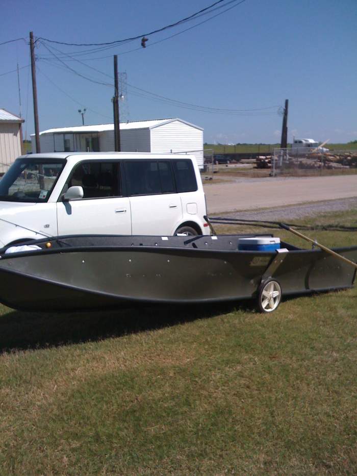 Car boat - my  14 ft potabote that fits on the roof of my car I can go boating almost anywhere and still get 35mpg in the car. With a lightweight set 