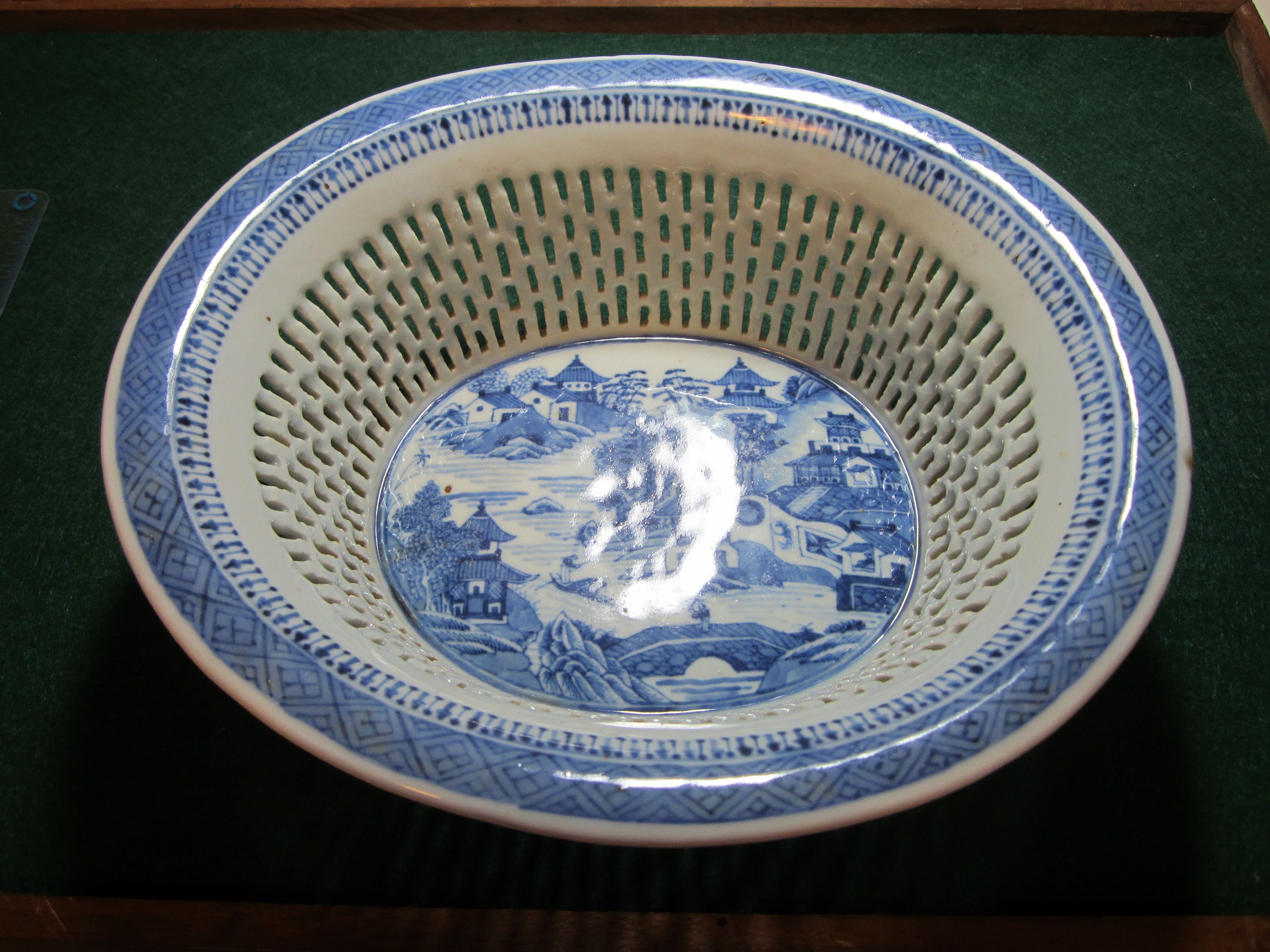 Chinese Fruit Basket circa 1840's. I don't recall the details on this piece but it was brought into the US after 1870.