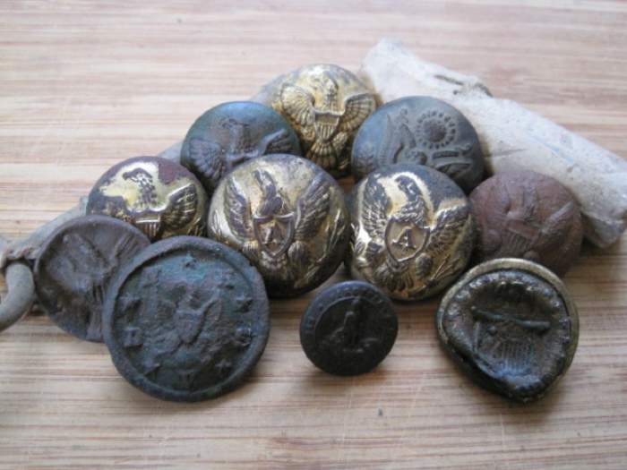 Civil War Buttons - Dug on one hunt in March 2010