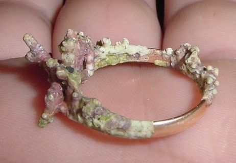 CORAL ENCRUSTED GOLD BAND FOUND IN RIVIERA MAYA MEXICO