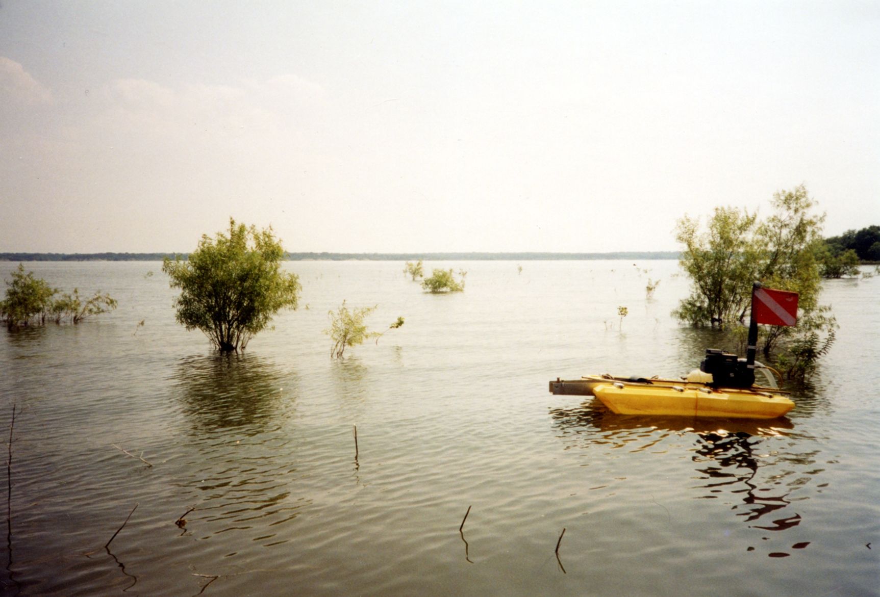 Dredge set up on a submerged fort site