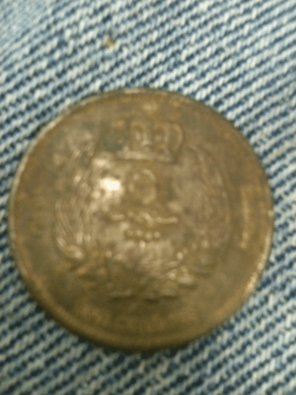 Egyptian coin I found in old house lot in Lindale. 5 milliemes.