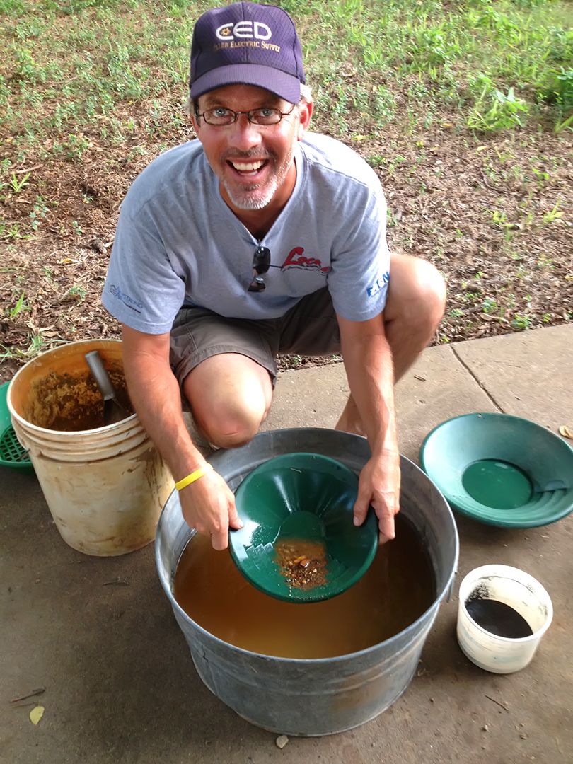 Eric learning to pan on the back patio