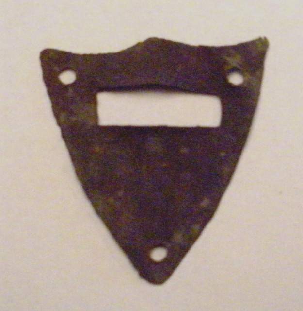 Federal Saddle Shield -   In Dec. 2009, Dman and I were hunting a large U.S. Camp in Carthage, Tennessee when I found this brass saddle shield. These 