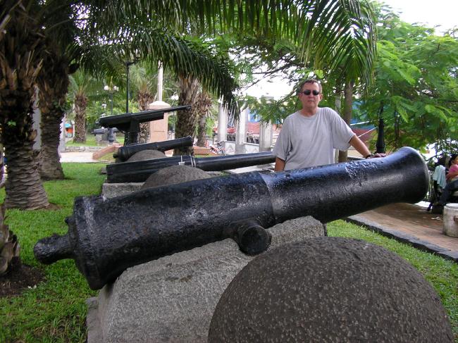 French cannons along the saigon river.