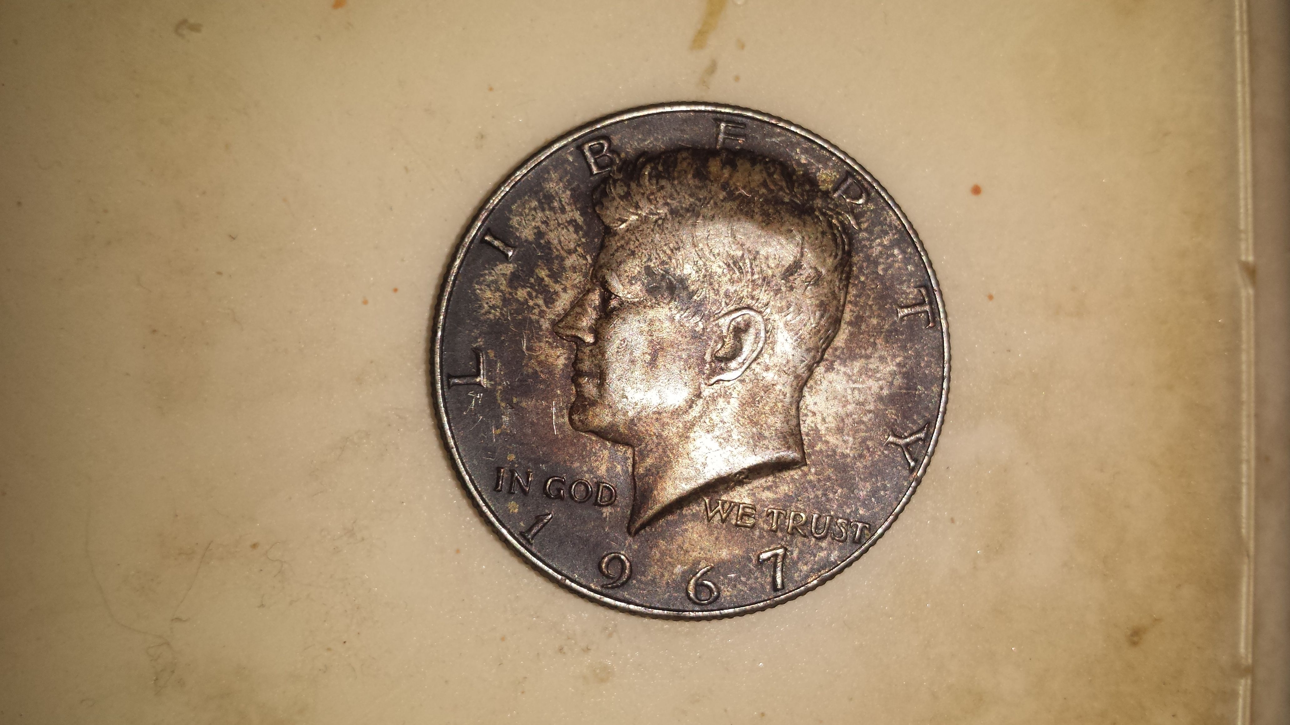 front of kennidy half dollar 1967