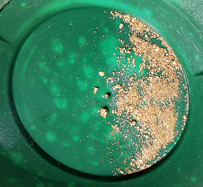 Gold found using Bazooka Gold Trap, S. Forks of Salmon River at Whites Gulch