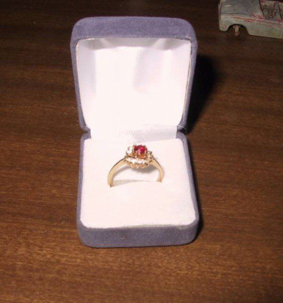 Gold Ring With Diamonds and a Ruby - Found and returned to owner, 2006.