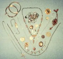 Gold & silver jewelry, some very old.