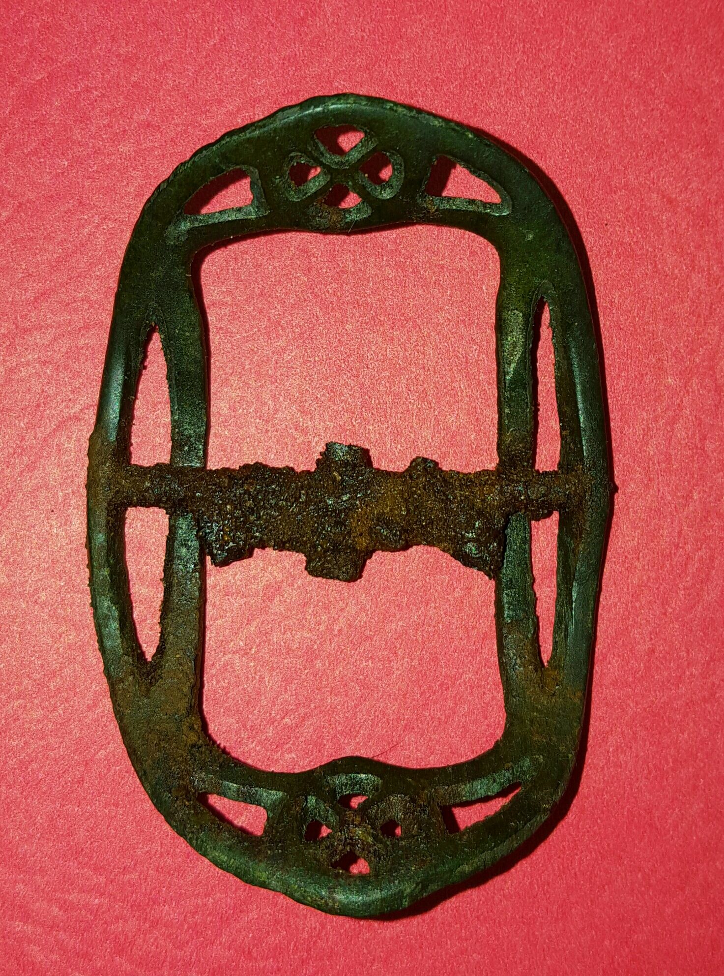 Intact 18th century brass shoe buckle frame-my first