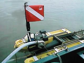 Keene coin and relic dredge setup on a local lake.