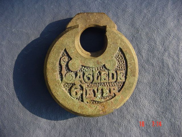 Laglede 6-Lever brass lock... About 1890... Found with Silver Sabre.