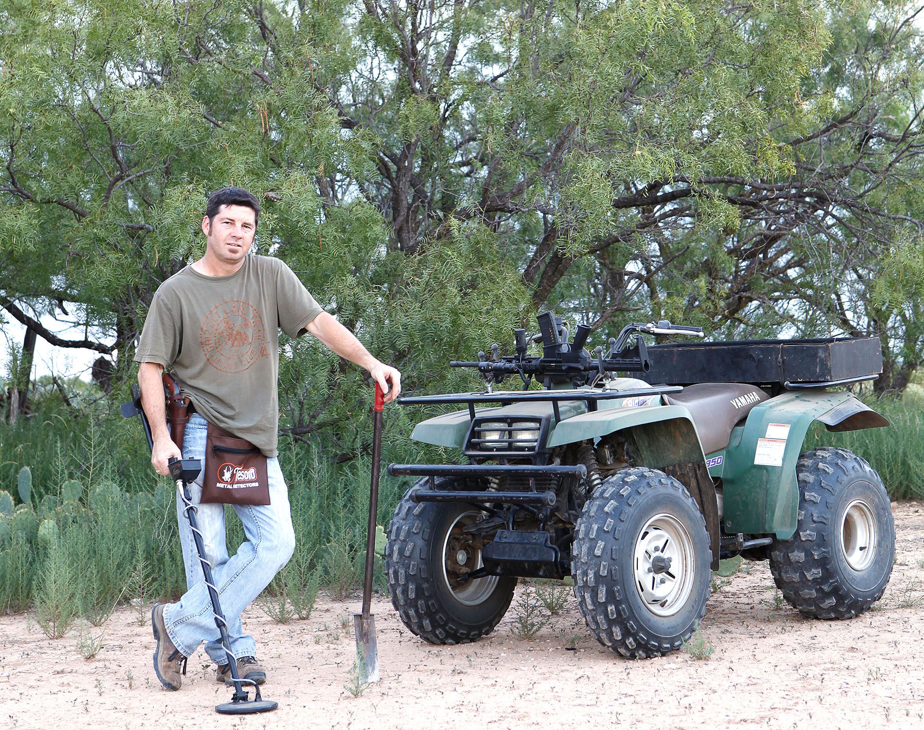 Metal detecting in rattlesnake country.