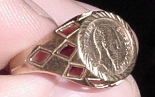 MEX. GOLD COIN RING