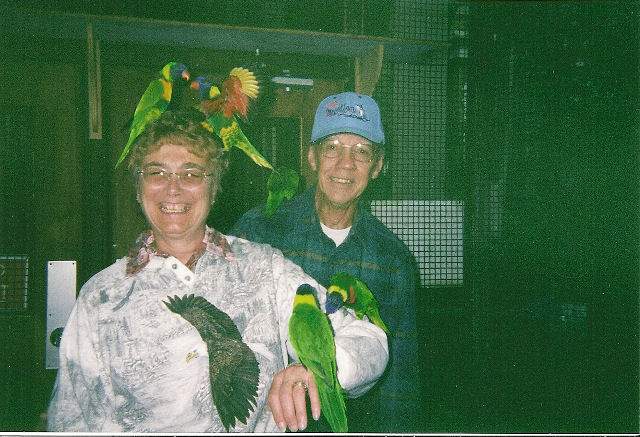 My wife and me - At a bird Aviary near Niagra Falls, Canada