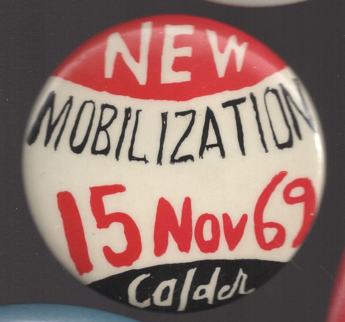 New Mobilization Nov 15, 1969, 1.75"  design by Calder Alevander