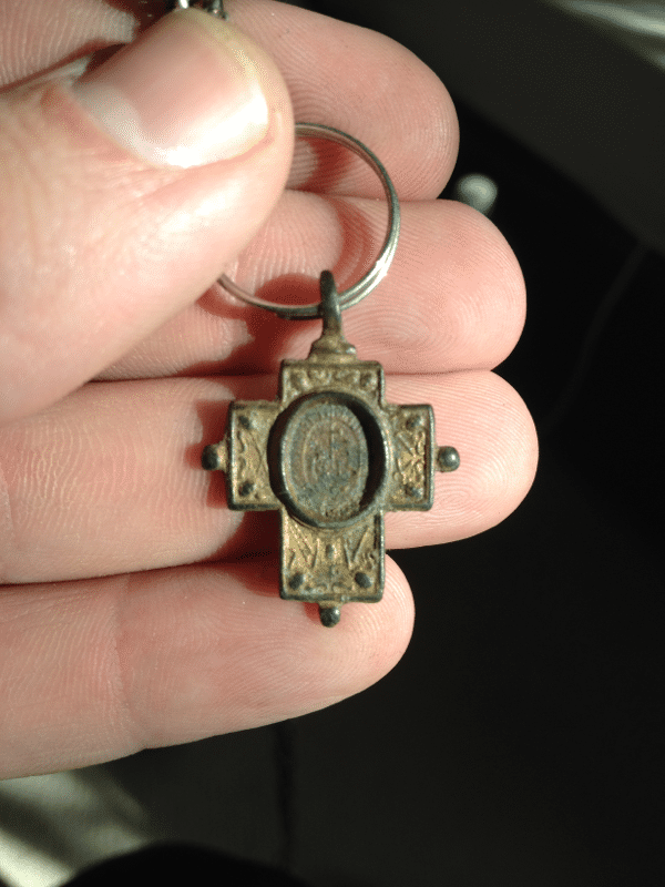 Nice bronze guilt pendant I think 17th century