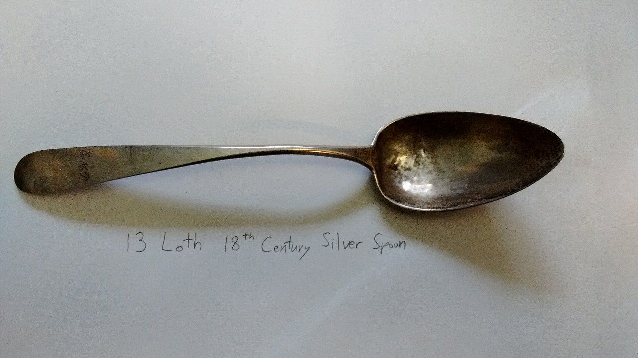 Old English style '13 Loth' silver spoon. 18th century-early 19th century Holy Roman Empire or Austrian Empire.