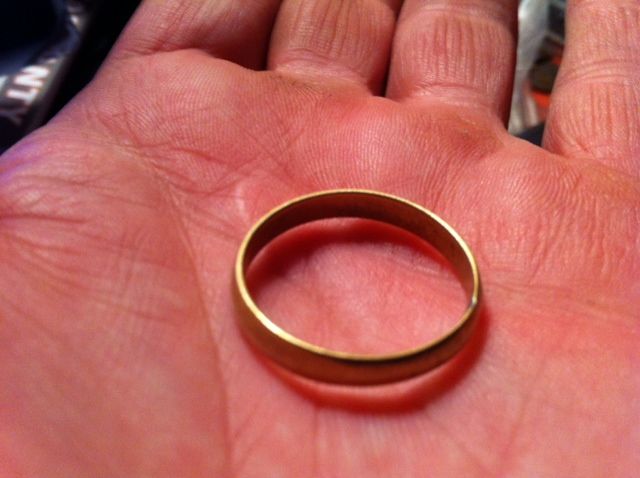 Old Thin Mens Gold Wedding Band