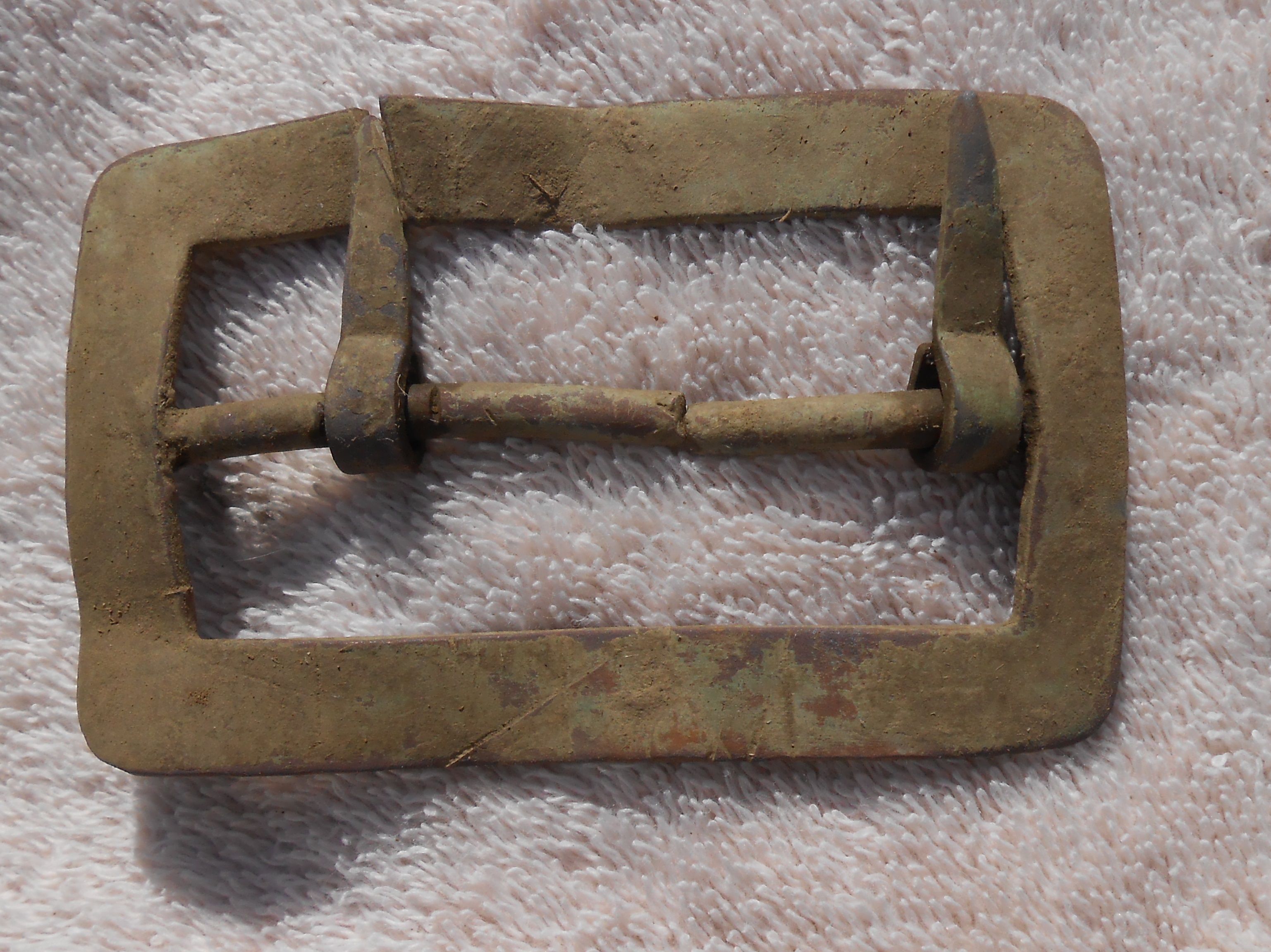 On 2-4-15, we were hunting a 1830s era home site when I dug the U.S. Carbine Sling Buckle there.