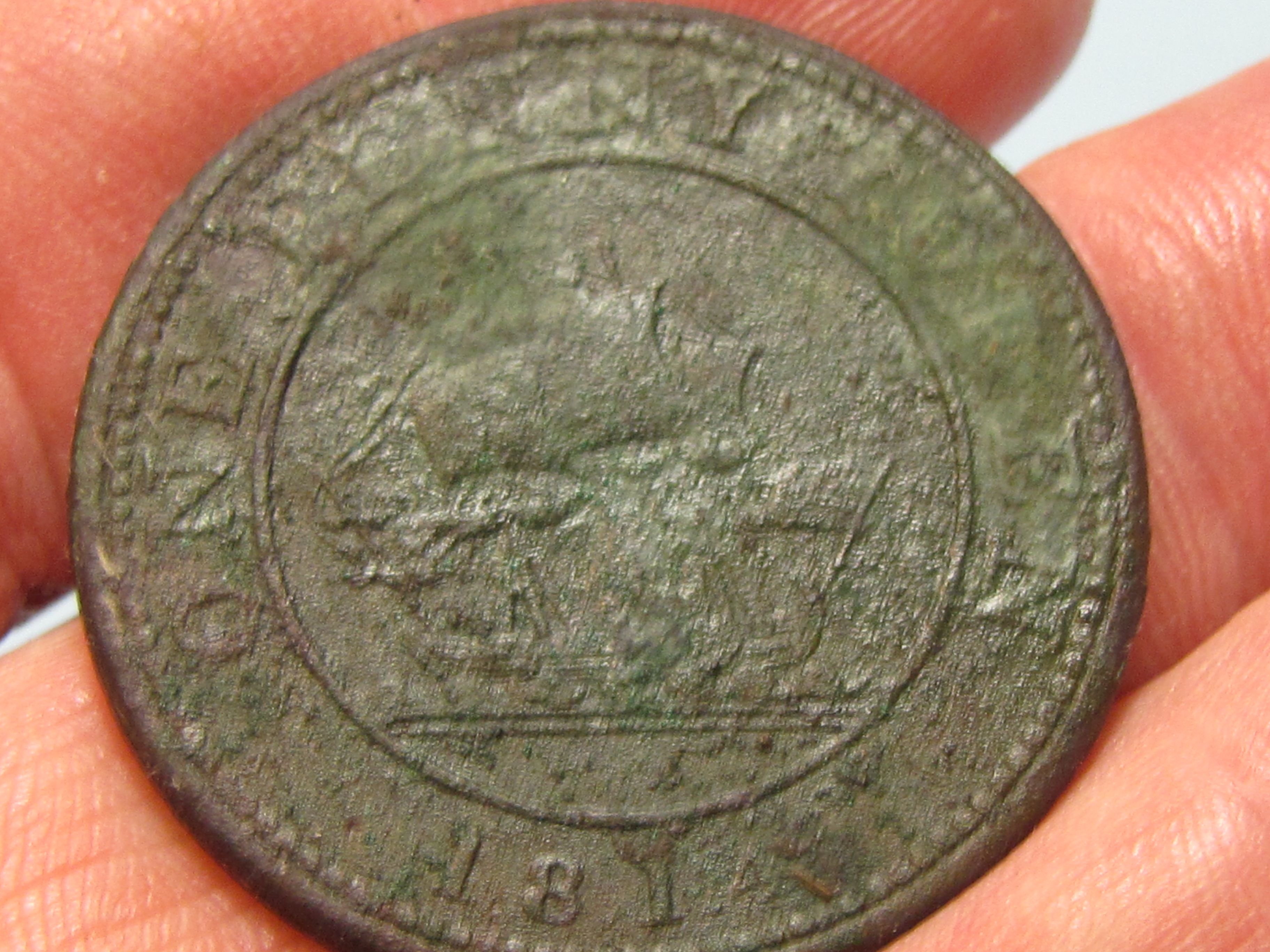 One Penny Token Canada (Front) 1814
Found beside an old foundation at the end of a field