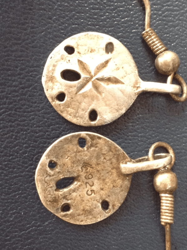 Pair of .925 silver sand dollar earrings