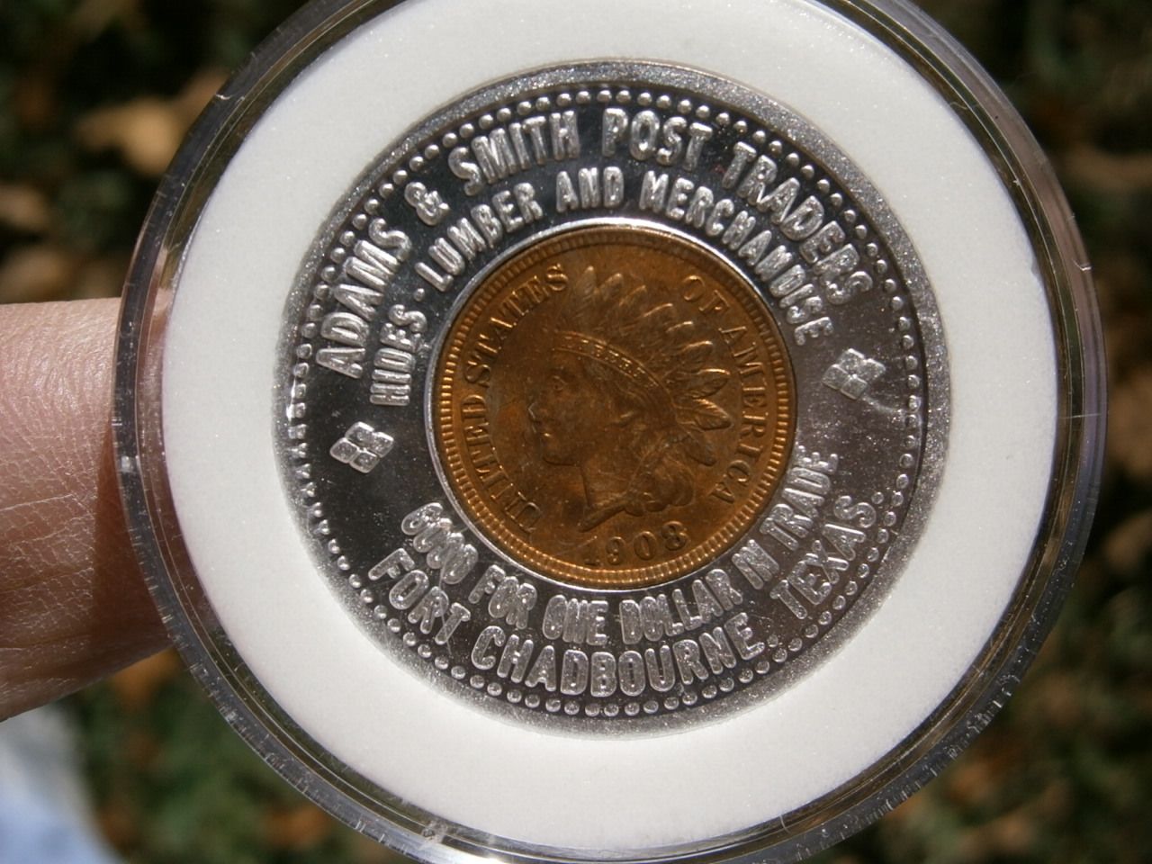 Personal encased cent Indian head 1908