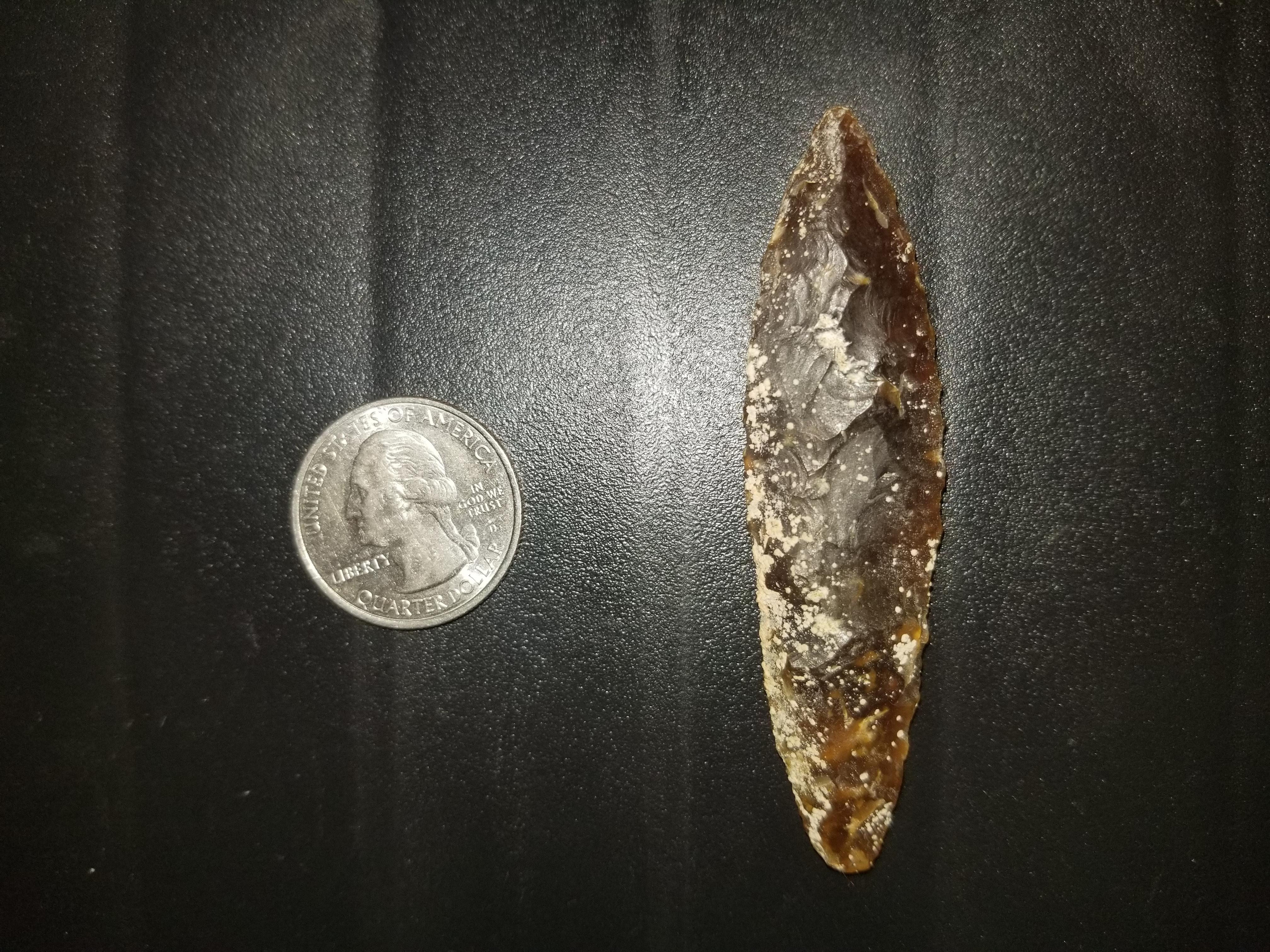 Point 5 - Medium (Lerma Round Base?) Point Bottom/Down (Knife River Flint?)