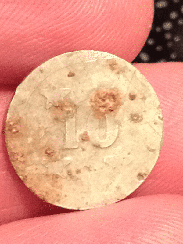 Reverse side of token