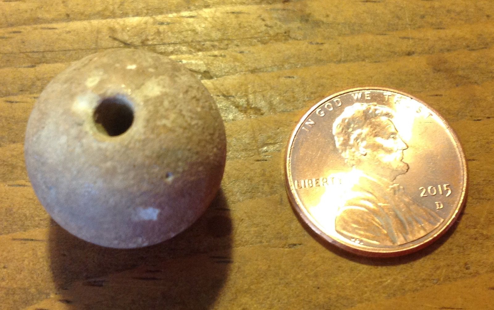 Round Ball with drill hole
Found Sept. 2015
Columbus, Ms.