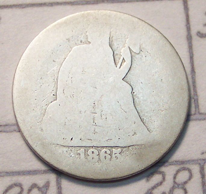 Seated Dime 1865S