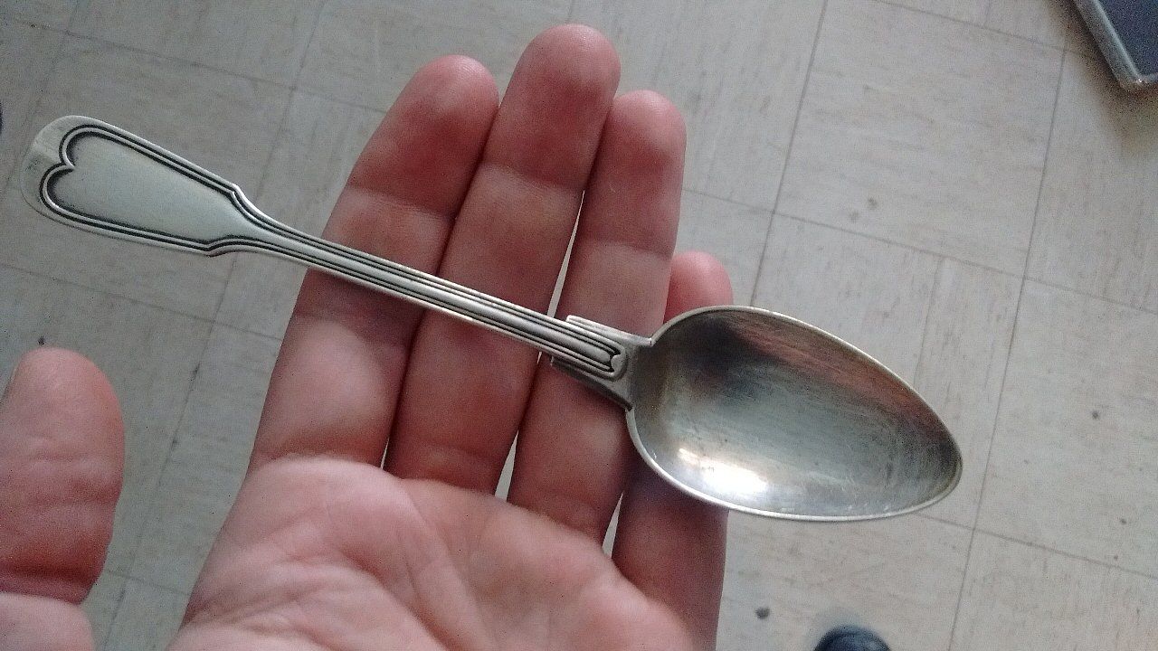 Silver Fiddle Thread spoon. 18th century Europe. (Dump Find)