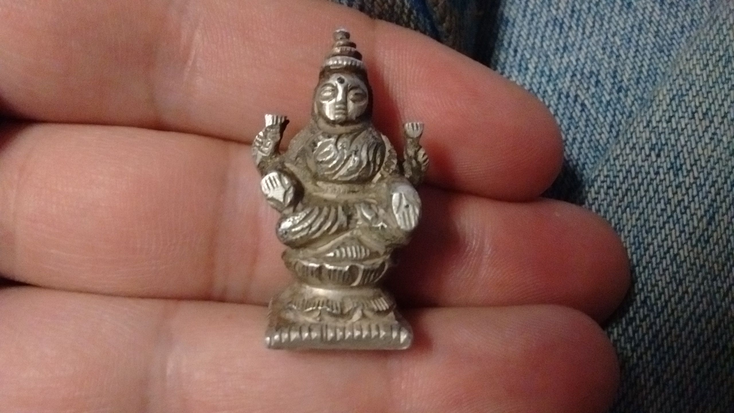 Solid silver Lakshmi idol (Indiana Jones, eat your heart out)