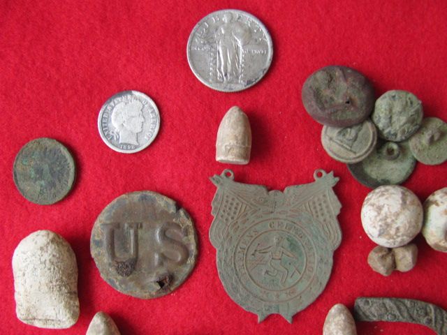 U.S. Rosette Feb. 8, 2011   - Group Shot of Civil War relics found in XXXXXX, County, VA