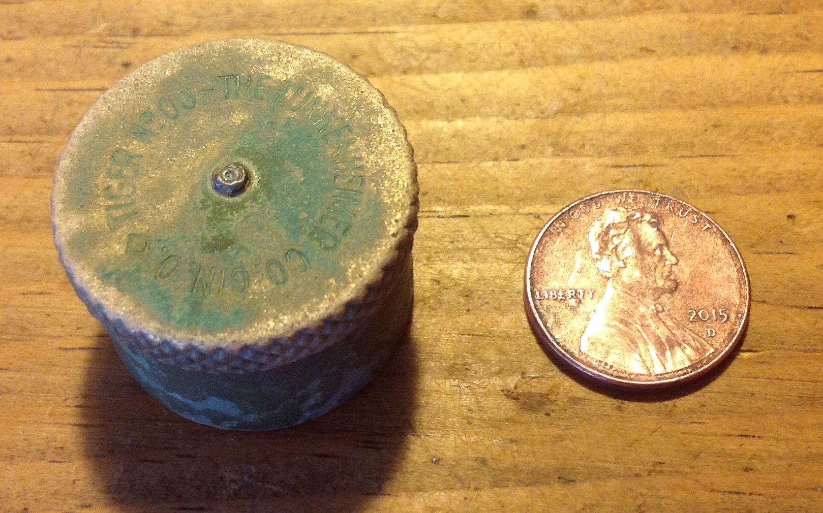 Valve screw cap from The Lukenheimer Co., Cincinnati, Oh.